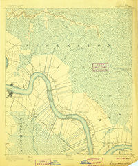Donaldsonville Louisiana Historical topographic map, 1:62500 scale, 15 X 15 Minute, Year 1892