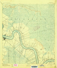 Donaldsonville Louisiana Historical topographic map, 1:62500 scale, 15 X 15 Minute, Year 1892