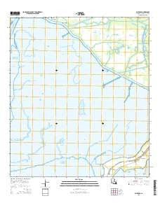 Ellerslie Louisiana Current topographic map, 1:24000 scale, 7.5 X 7.5 Minute, Year 2015