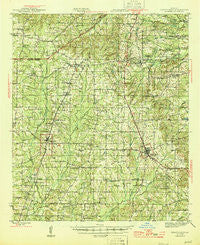 Grand Cane Louisiana Historical topographic map, 1:62500 scale, 15 X 15 Minute, Year 1945