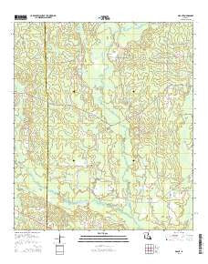 Grant Louisiana Current topographic map, 1:24000 scale, 7.5 X 7.5 Minute, Year 2015