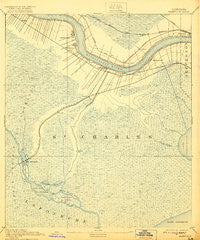 Hahnville Louisiana Historical topographic map, 1:62500 scale, 15 X 15 Minute, Year 1891