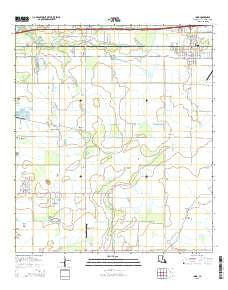 Iowa Louisiana Current topographic map, 1:24000 scale, 7.5 X 7.5 Minute, Year 2015
