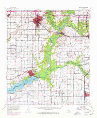 Jennings Louisiana Historical topographic map, 1:62500 scale, 15 X 15 Minute, Year 1955