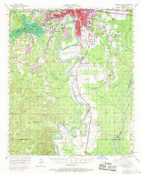Monroe South Louisiana Historical topographic map, 1:62500 scale, 15 X 15 Minute, Year 1957