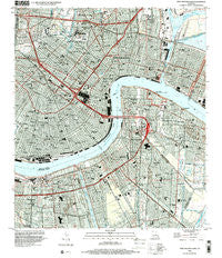 New Orleans East Louisiana Historical topographic map, 1:24000 scale, 7.5 X 7.5 Minute, Year 1998