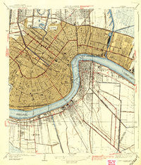 New Orleans East Louisiana Historical topographic map, 1:31680 scale, 7.5 X 7.5 Minute, Year 1939