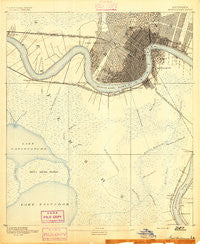 New Orleans Louisiana Historical topographic map, 1:62500 scale, 15 X 15 Minute, Year 1891