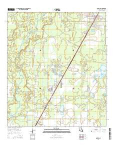 Oberlin Louisiana Current topographic map, 1:24000 scale, 7.5 X 7.5 Minute, Year 2015