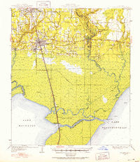 Ponchatoula Louisiana Historical topographic map, 1:62500 scale, 15 X 15 Minute, Year 1951