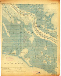 Quarantine Louisiana Historical topographic map, 1:62500 scale, 15 X 15 Minute, Year 1892