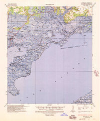 Rigolets Louisiana Historical topographic map, 1:62500 scale, 15 X 15 Minute, Year 1936