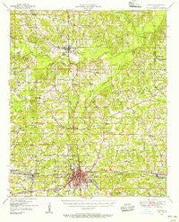 Ruston Louisiana Historical topographic map, 1:62500 scale, 15 X 15 Minute, Year 1950
