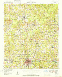 Ruston Louisiana Historical topographic map, 1:62500 scale, 15 X 15 Minute, Year 1951