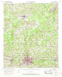 Ruston Louisiana Historical topographic map, 1:62500 scale, 15 X 15 Minute, Year 1950