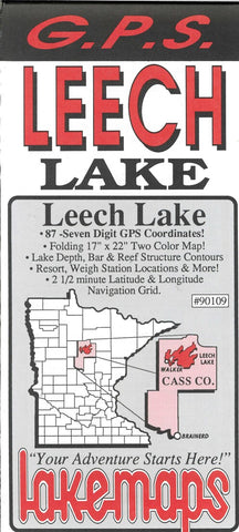 Buy map Leech Lake #90109 Paper Area Lakemap