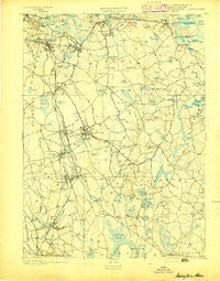 Abington Massachusetts Historical topographic map, 1:62500 scale, 15 X 15 Minute, Year 1893