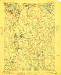 Abington Massachusetts Historical topographic map, 1:62500 scale, 15 X 15 Minute, Year 1893