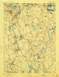 Abington Massachusetts Historical topographic map, 1:62500 scale, 15 X 15 Minute, Year 1893