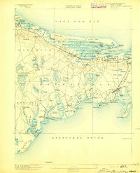 Barnstable Massachusetts Historical topographic map, 1:62500 scale, 15 X 15 Minute, Year 1893