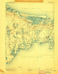 Barnstable Massachusetts Historical topographic map, 1:62500 scale, 15 X 15 Minute, Year 1893