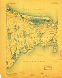 Barnstable Massachusetts Historical topographic map, 1:62500 scale, 15 X 15 Minute, Year 1893