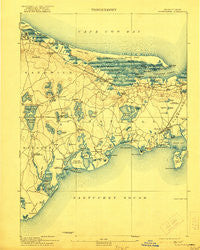 Barnstable Massachusetts Historical topographic map, 1:62500 scale, 15 X 15 Minute, Year 1893