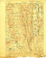 Belchertown Massachusetts Historical topographic map, 1:62500 scale, 15 X 15 Minute, Year 1890