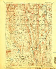 Belchertown Massachusetts Historical topographic map, 1:62500 scale, 15 X 15 Minute, Year 1893