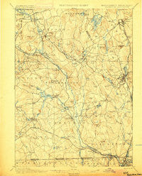 Blackstone Massachusetts Historical topographic map, 1:62500 scale, 15 X 15 Minute, Year 1900