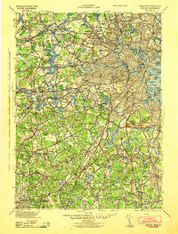 Boston Massachusetts Historical topographic map, 1:125000 scale, 30 X 30 Minute, Year 1943