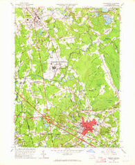 Bridgewater Massachusetts Historical topographic map, 1:24000 scale, 7.5 X 7.5 Minute, Year 1962