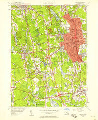 Brockton Massachusetts Historical topographic map, 1:24000 scale, 7.5 X 7.5 Minute, Year 1949