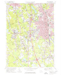 Brockton Massachusetts Historical topographic map, 1:24000 scale, 7.5 X 7.5 Minute, Year 1975