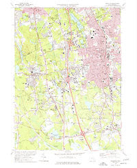 Brockton Massachusetts Historical topographic map, 1:24000 scale, 7.5 X 7.5 Minute, Year 1975