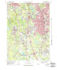 Brockton Massachusetts Historical topographic map, 1:25000 scale, 7.5 X 7.5 Minute, Year 1975