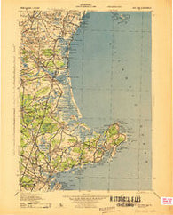 Cape Ann Massachusetts Historical topographic map, 1:125000 scale, 30 X 30 Minute, Year 1943