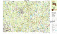 Franklin Massachusetts Historical topographic map, 1:25000 scale, 7.5 X 15 Minute, Year 1987
