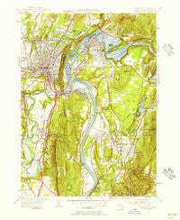 Greenfield Massachusetts Historical topographic map, 1:31680 scale, 7.5 X 7.5 Minute, Year 1954