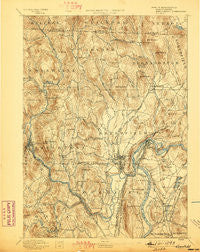 Greenfield Massachusetts Historical topographic map, 1:62500 scale, 15 X 15 Minute, Year 1894