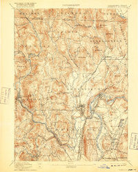 Greenfield Massachusetts Historical topographic map, 1:62500 scale, 15 X 15 Minute, Year 1894