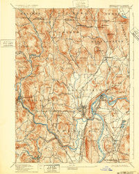 Greenfield Massachusetts Historical topographic map, 1:62500 scale, 15 X 15 Minute, Year 1894