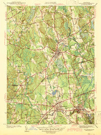 Holliston Massachusetts Historical topographic map, 1:31680 scale, 7.5 X 7.5 Minute, Year 1942