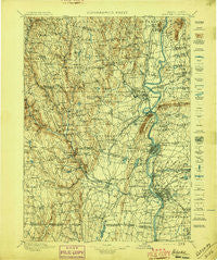 Holyoke Massachusetts Historical topographic map, 1:125000 scale, 30 X 30 Minute, Year 1897