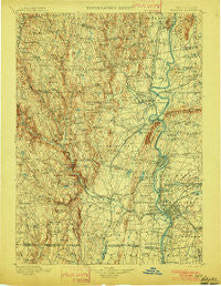 Holyoke Massachusetts Historical topographic map, 1:125000 scale, 30 X 30 Minute, Year 1901