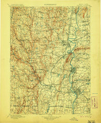 Holyoke Massachusetts Historical topographic map, 1:125000 scale, 30 X 30 Minute, Year 1901