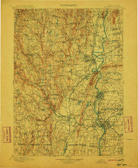 Holyoke Massachusetts Historical topographic map, 1:125000 scale, 30 X 30 Minute, Year 1901