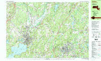Hudson Massachusetts Historical topographic map, 1:25000 scale, 7.5 X 15 Minute, Year 1988