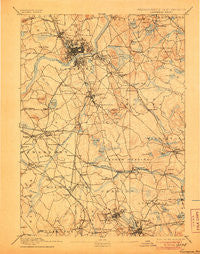 Lawrence Massachusetts Historical topographic map, 1:62500 scale, 15 X 15 Minute, Year 1893