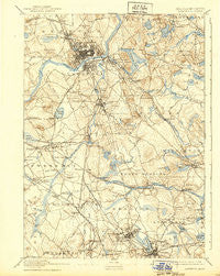 Lawrence Massachusetts Historical topographic map, 1:62500 scale, 15 X 15 Minute, Year 1893
